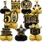 9 Pcs 50th Birthday Decoration for Men Women 50th Birthday Table Decorations Cheers to 50th Birthday Honeycomb Centerpieces 1974 Table Topper Black and Gold 50th Birthday Party Favors